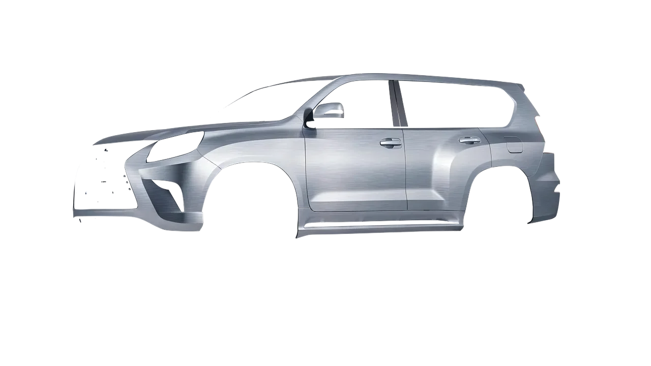 Lexus GX460 2021 wrapped in Brushed Aluminum (Avery Dennison SW900-812-X), front three-quarter view