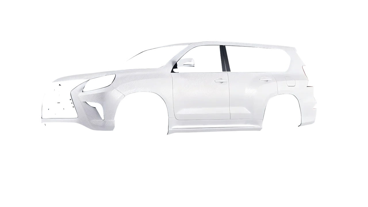 Lexus GX460 2021 wrapped in Carbon Fiber White (Avery Dennison SW900-115-X), front three-quarter view
