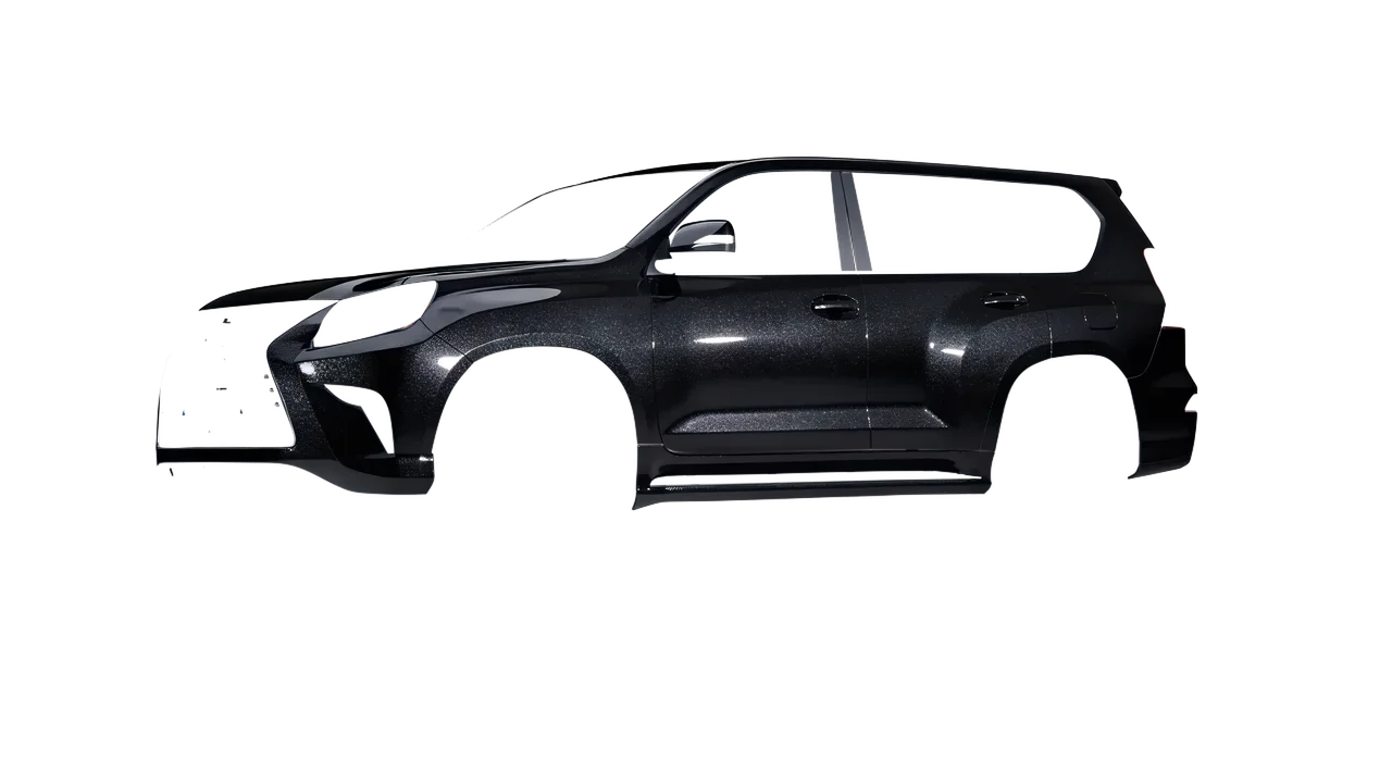 Lexus GX460 2021 wrapped in Mystery Black (Avery Dennison SW900-184-M), front three-quarter view