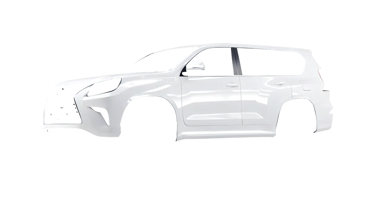 Lexus GX460 2021 wrapped in Gloss White (3M G10), front three-quarter view
