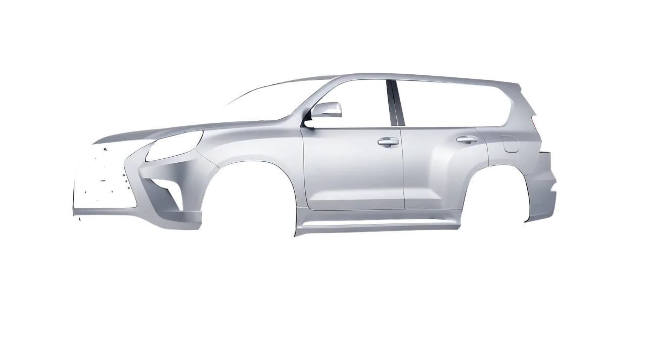 Lexus GX460 2021 wrapped in Matte Silver (3M M21), front three-quarter view