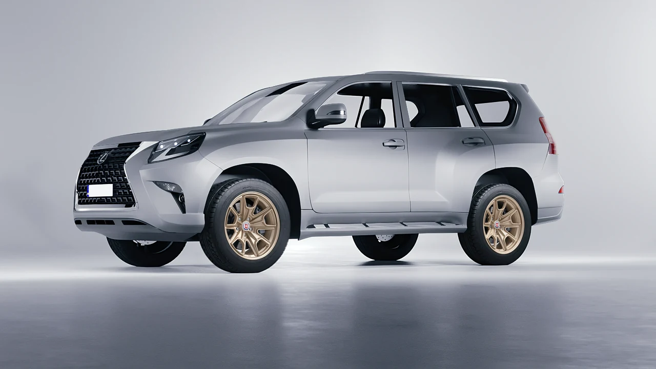 Lexus GX460 2021 on HRE Performance Wheels 427M forged wheels, front three-quarter view