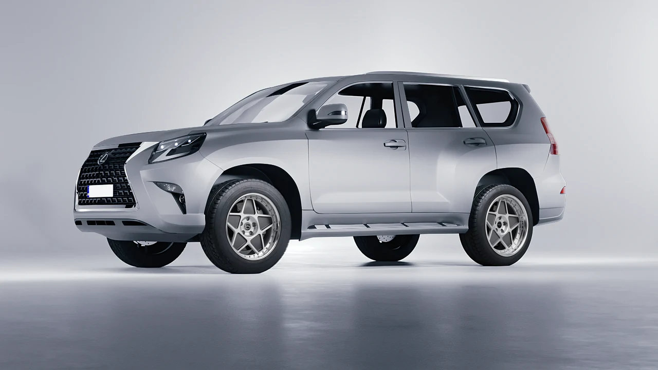 Lexus GX460 2021 on HRE Performance Wheels 505 forged wheels, front three-quarter view