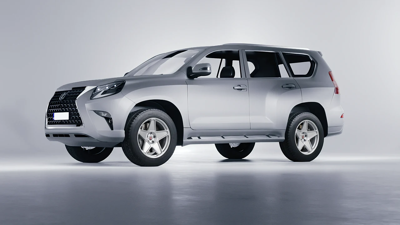 Lexus GX460 2021 on HRE Performance Wheels 505M forged wheels, front three-quarter view