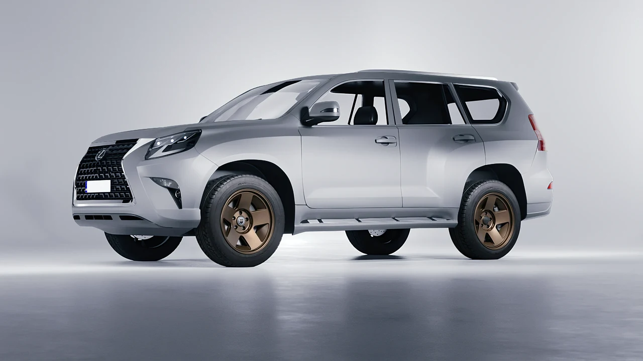Lexus GX460 2021 on HRE Performance Wheels 555-GTM forged wheels, front three-quarter view