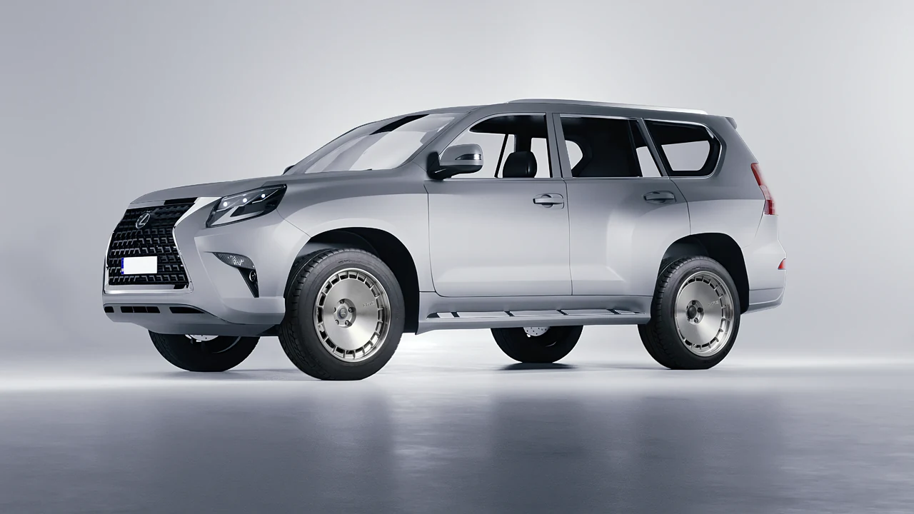 Lexus GX460 2021 on HRE Performance Wheels 935 forged wheels, front three-quarter view