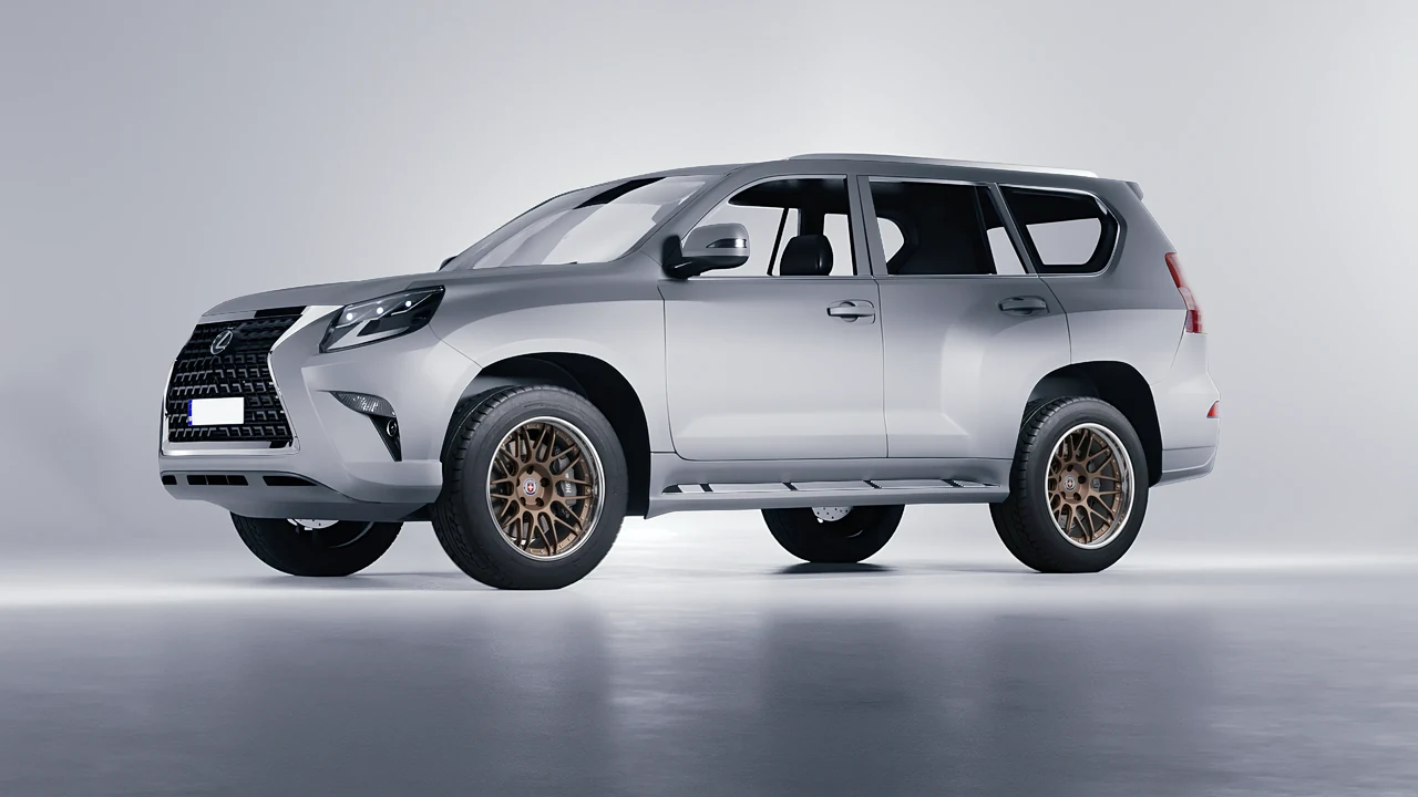 Lexus GX460 2021 on HRE Performance Wheels C100 forged wheels, front three-quarter view
