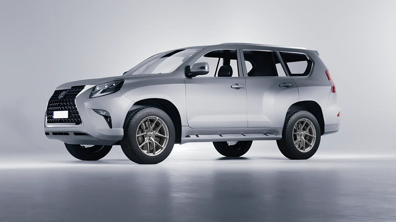 Lexus GX460 2021 on HRE Performance Wheels P101SC forged wheels, front three-quarter view