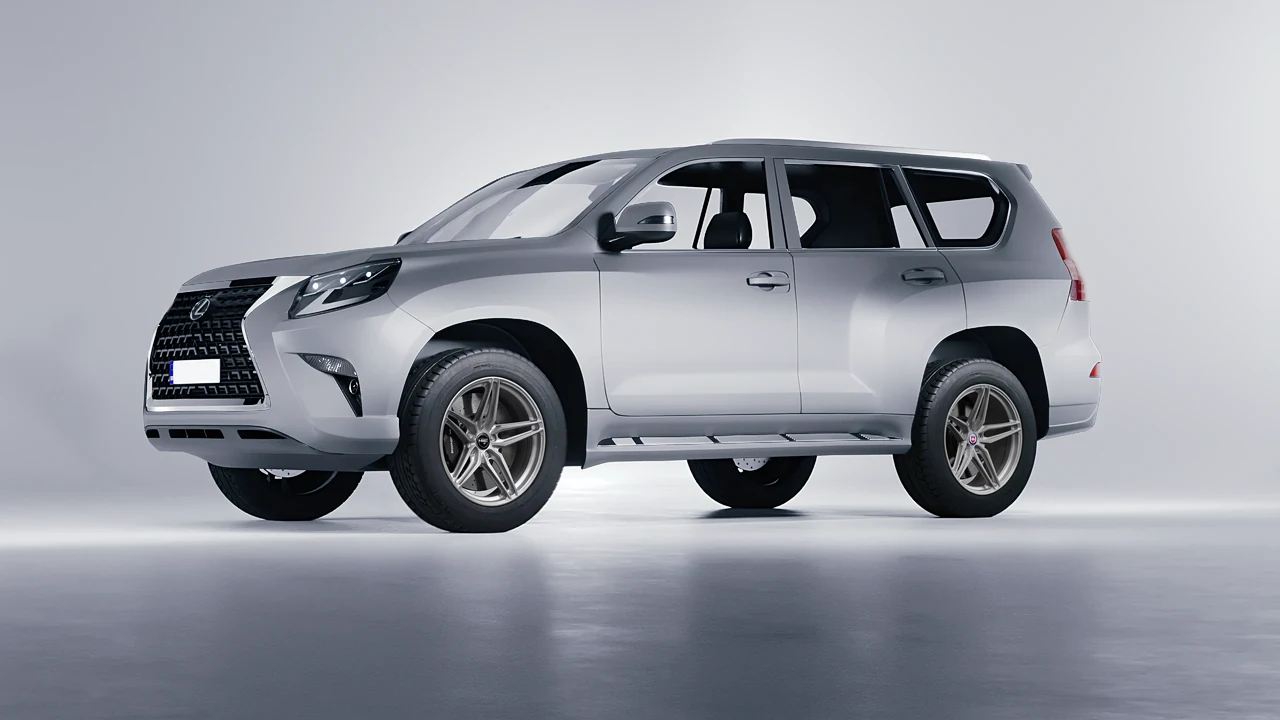 Lexus GX460 2021 on HRE Performance Wheels P107SC forged wheels, front three-quarter view