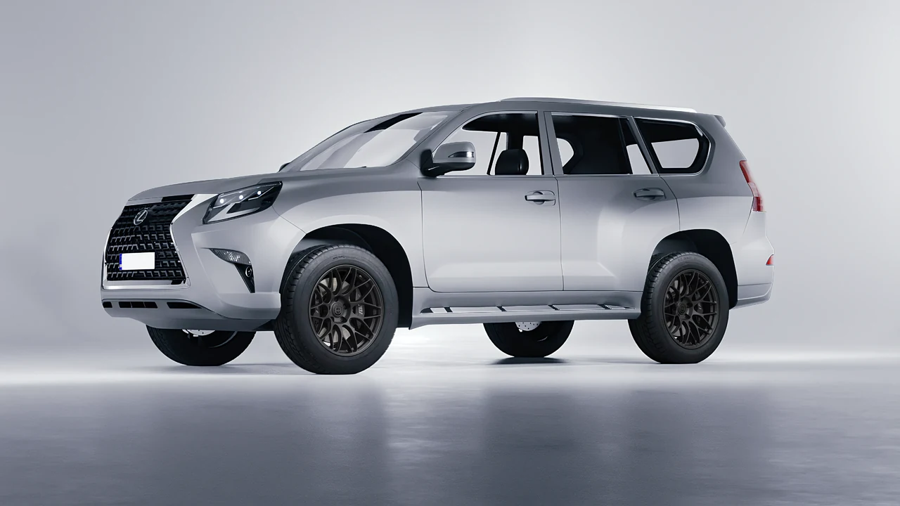 Lexus GX460 2021 on HRE Performance Wheels RC100 forged wheels, front three-quarter view