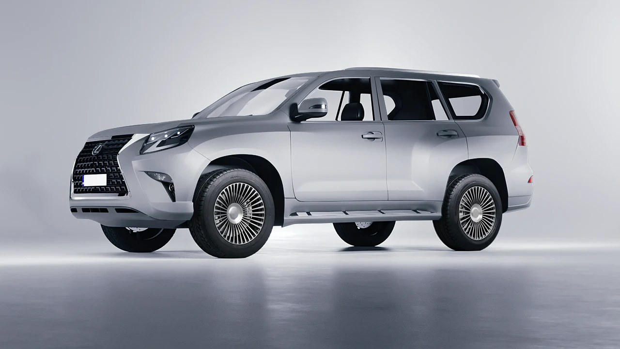 Lexus GX460 2021 on RDB LA 50 forged wheels, front three-quarter view