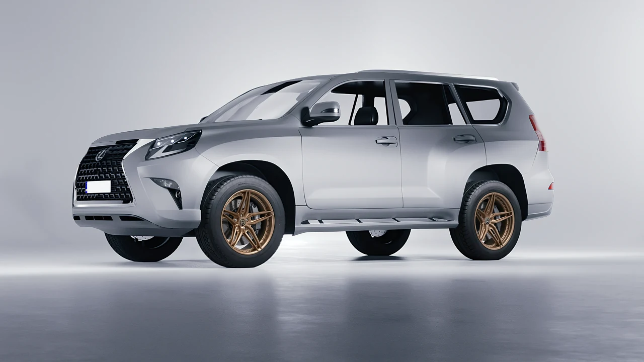 Lexus GX460 2021 on HRE Performance Wheels S107SC forged wheels, front three-quarter view