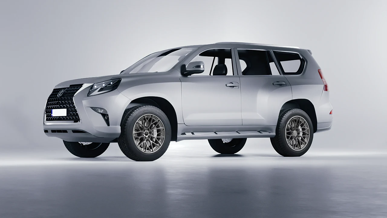 Lexus GX460 2021 on HRE Performance Wheels S200 forged wheels, front three-quarter view
