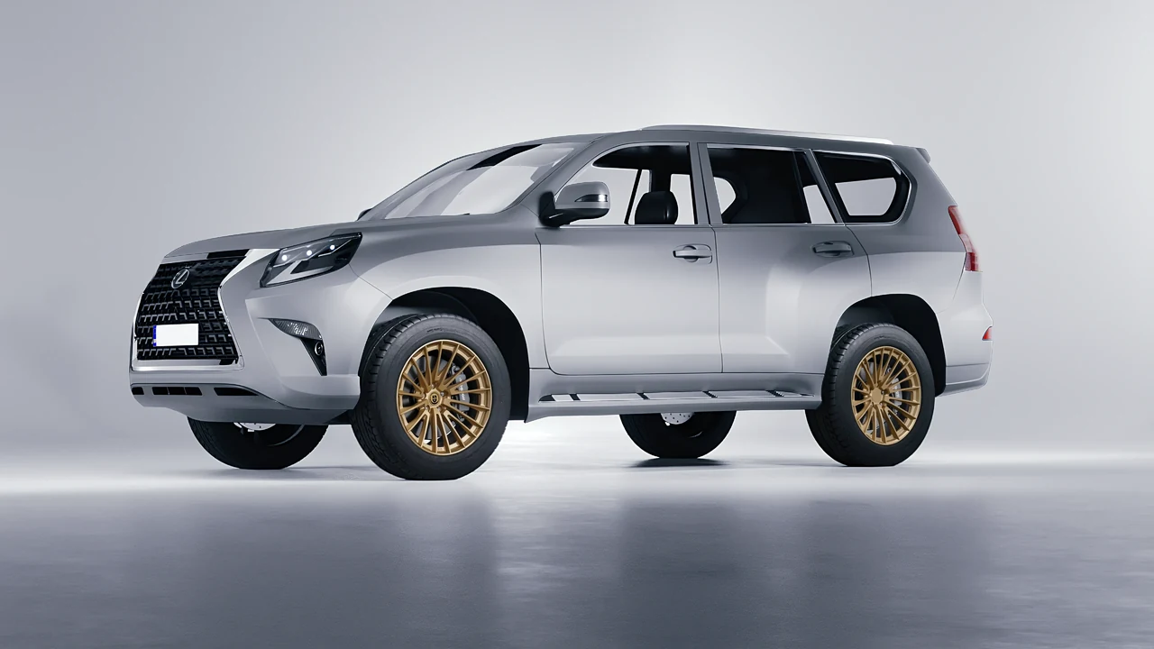 Lexus GX460 2021 on HRE Performance Wheels S209H forged wheels, front three-quarter view