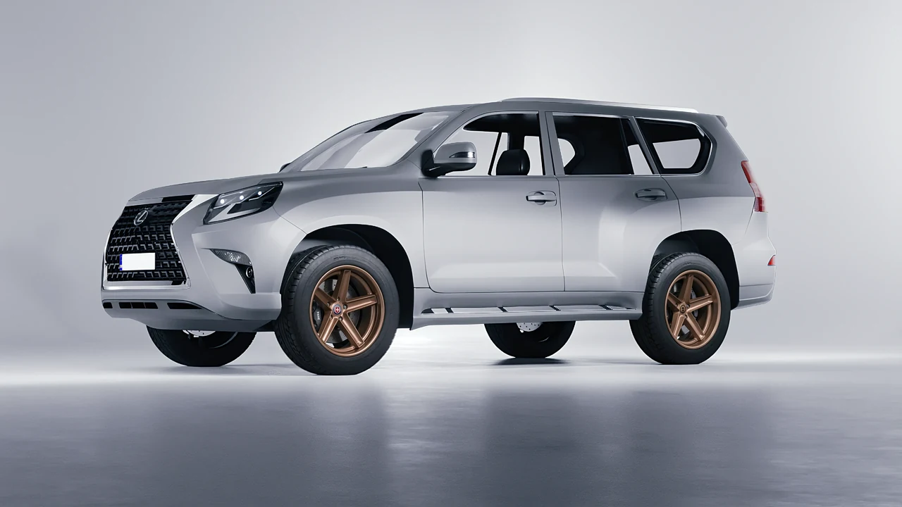 Lexus GX460 2021 on HRE Performance Wheels Tusk forged wheels, front three-quarter view