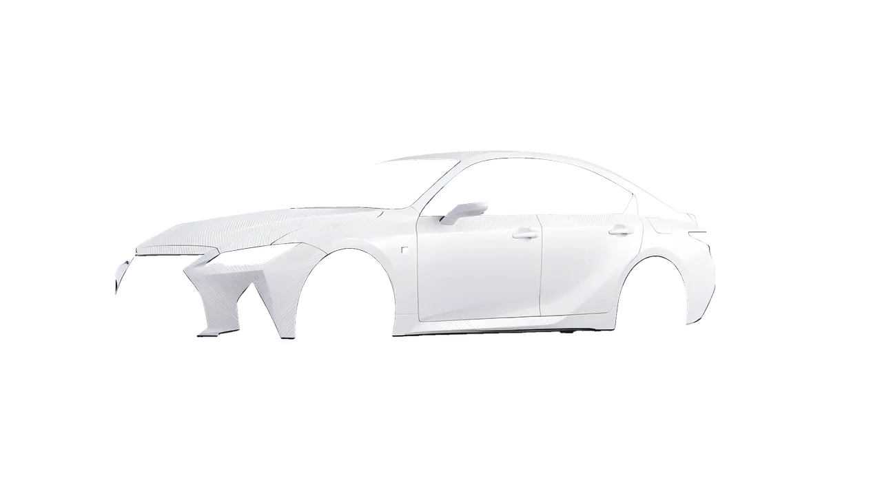 Lexus IS 350 F Sport 2021 wrapped in Carbon Fiber White (Avery Dennison SW900-115-X), front three-quarter view