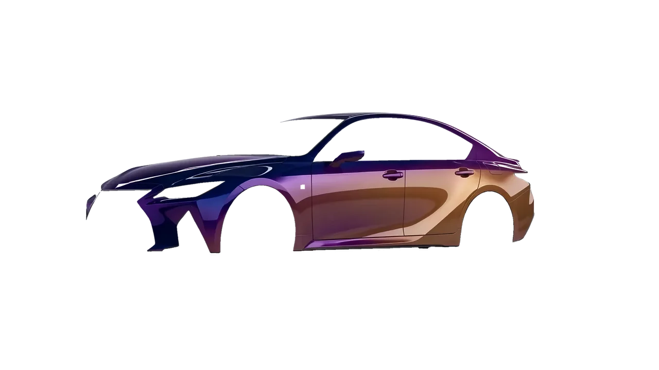 Lexus IS 350 F Sport 2021 wrapped in Gloss Flip Deep Space (3M GP278), front three-quarter view