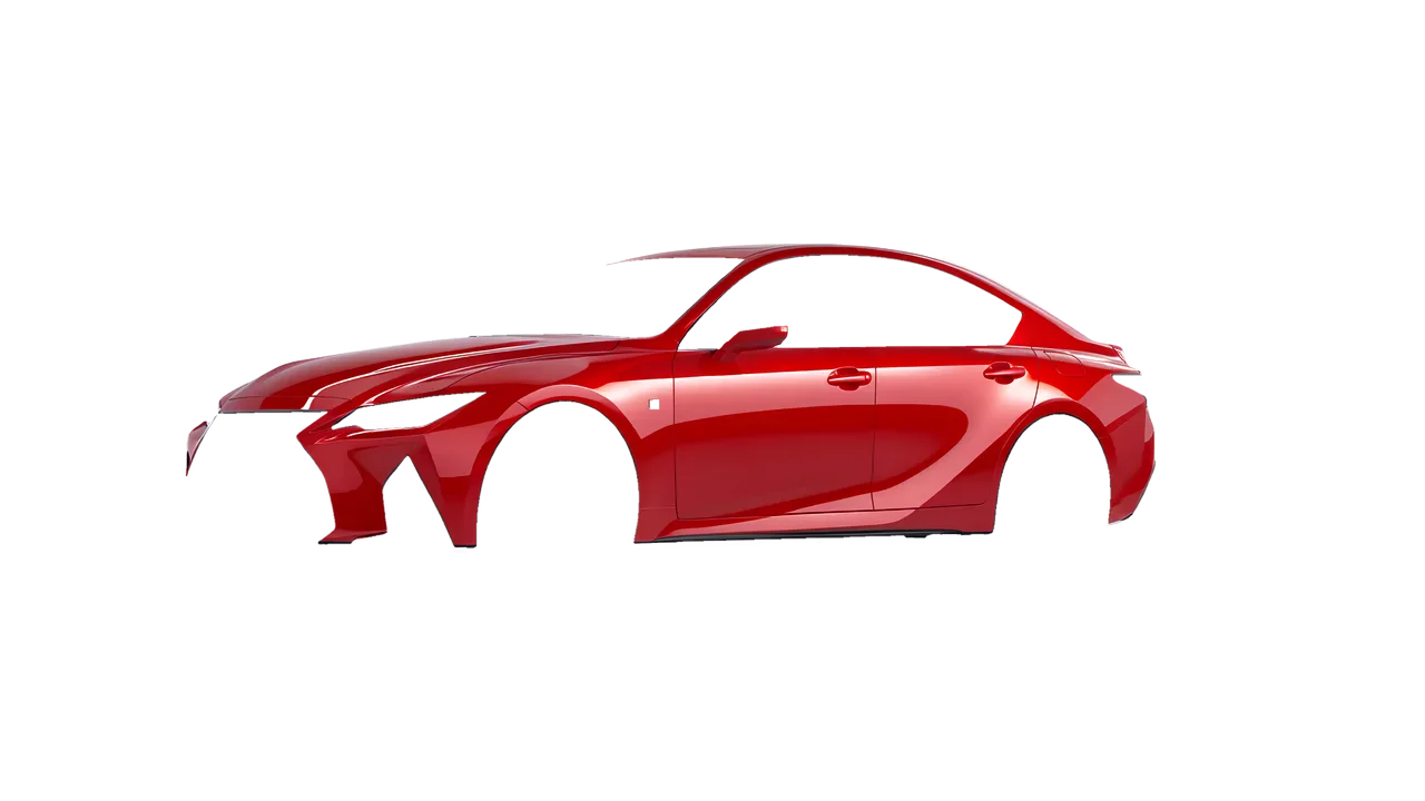 Lexus IS 350 F Sport 2021 wrapped in Hot Rod Red (3M G13), front three-quarter view