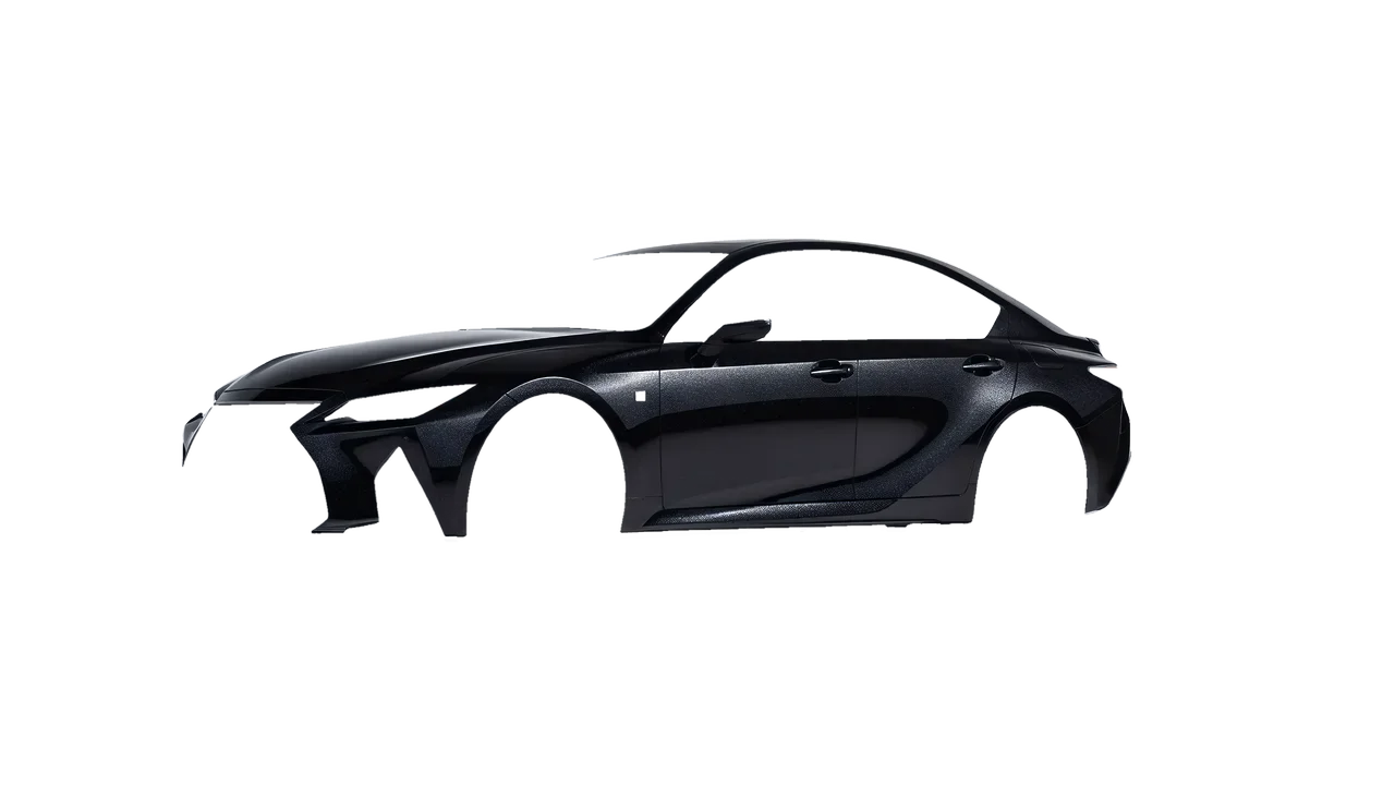 Lexus IS 350 F Sport 2021 wrapped in Mystery Black (Avery Dennison SW900-184-M), front three-quarter view