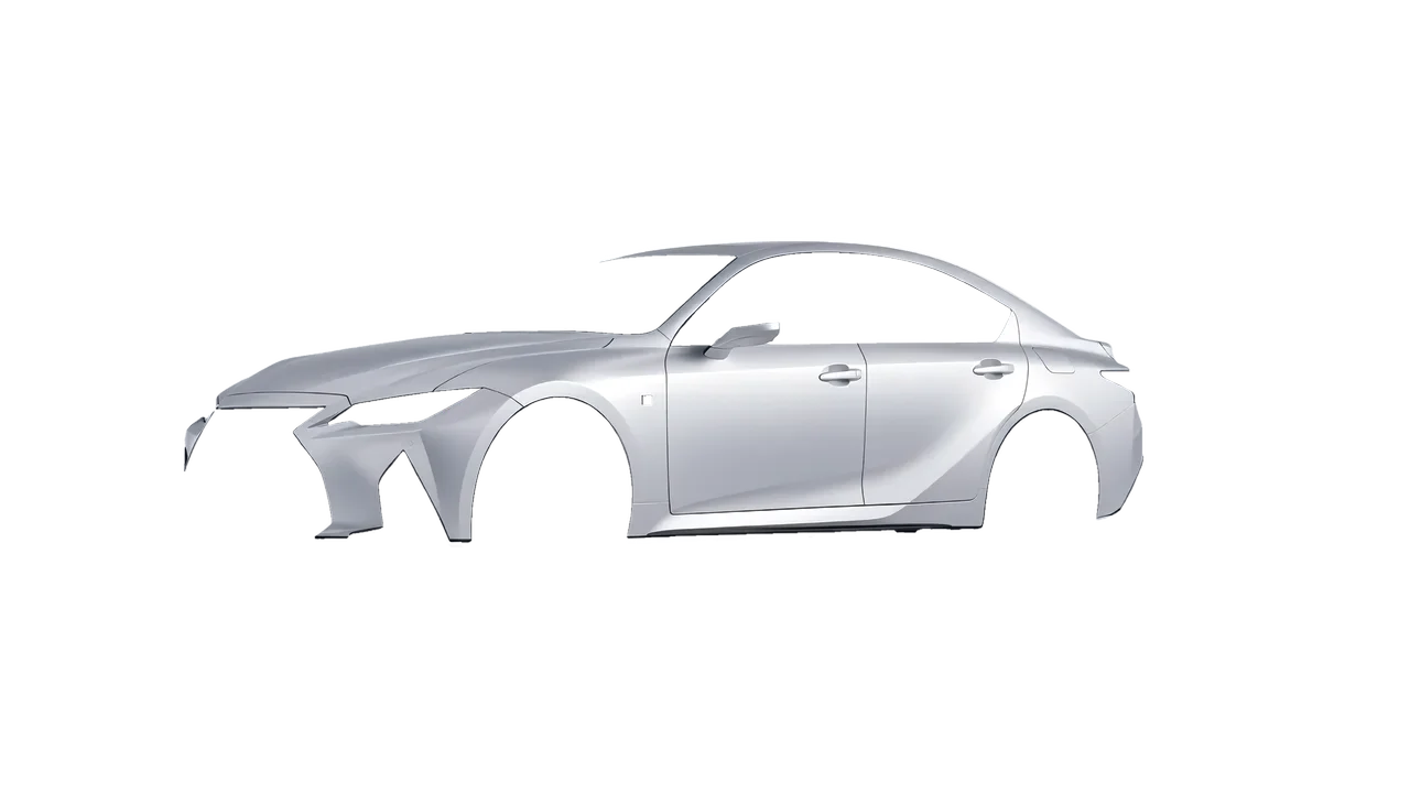 Lexus IS 350 F Sport 2021 wrapped in Matte Silver (3M M21), front three-quarter view