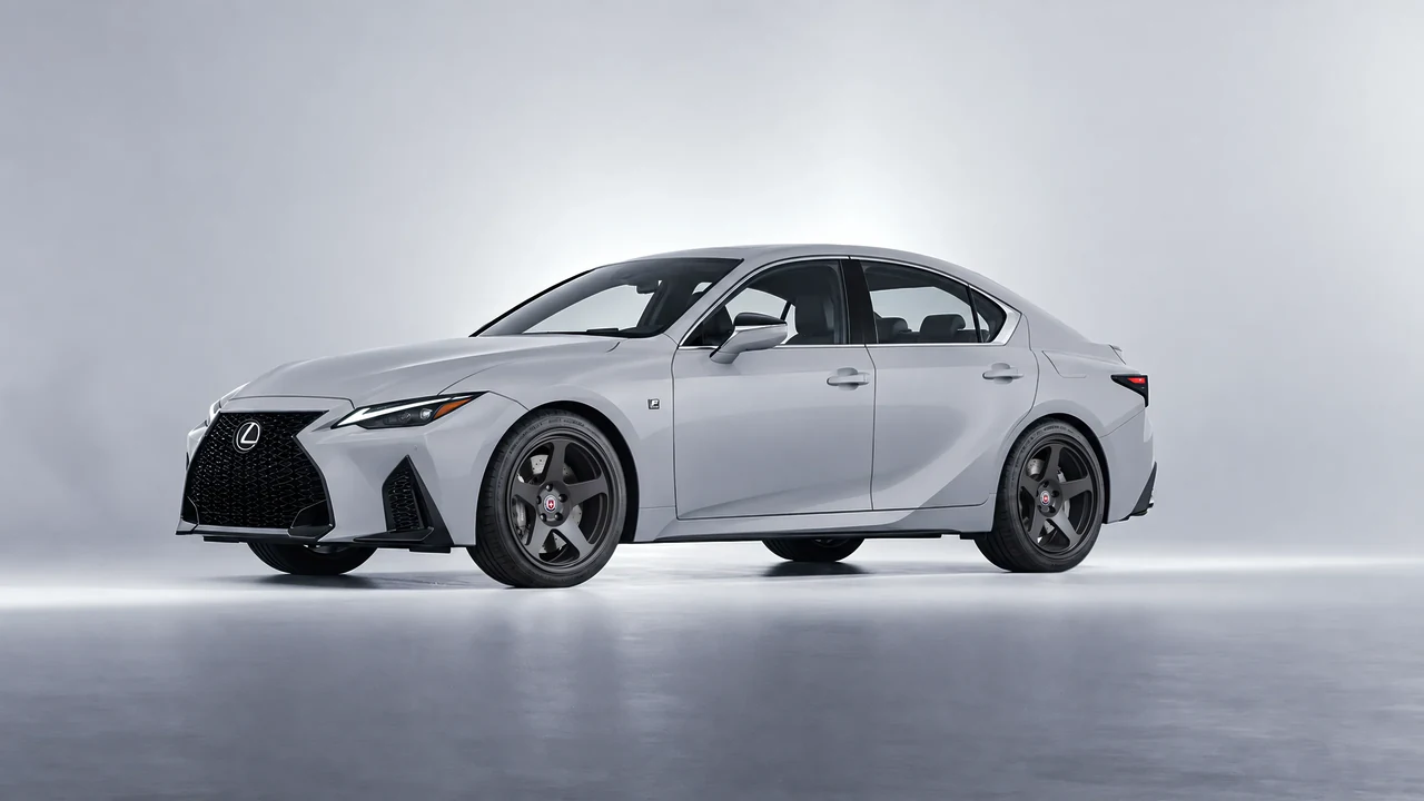 Lexus IS 350 F Sport 2021 on HRE Performance Wheels 305-GT forged wheels, front three-quarter view