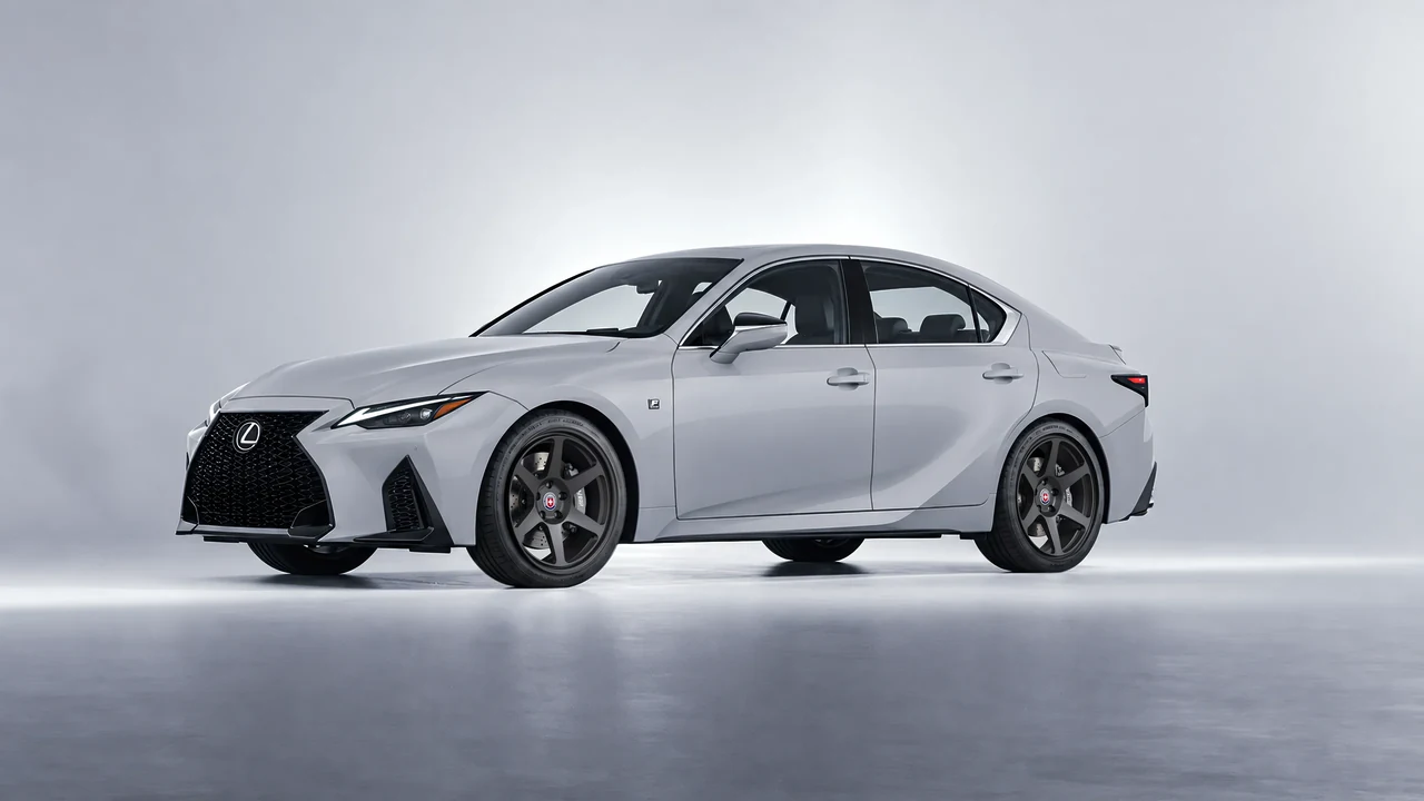 Lexus IS 350 F Sport 2021 on HRE Performance Wheels 306-GT forged wheels, front three-quarter view
