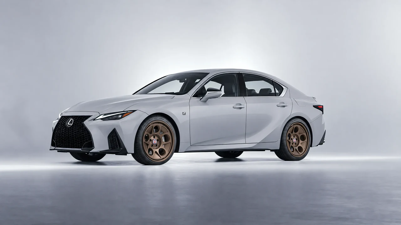 Lexus IS 350 F Sport 2021 on HRE Performance Wheels 454-GTM forged wheels, front three-quarter view