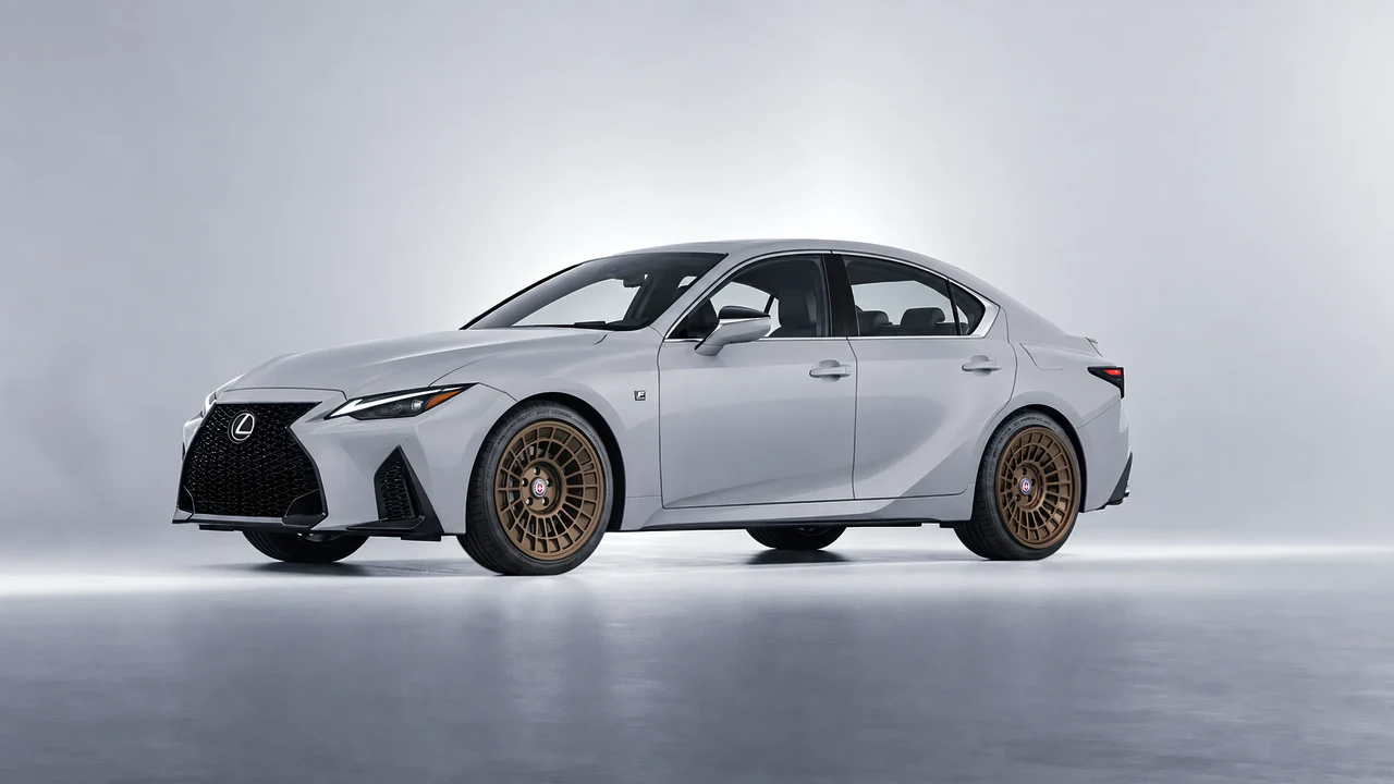Lexus IS 350 F Sport 2021 on HRE Performance Wheels 515-GTM forged wheels, front three-quarter view