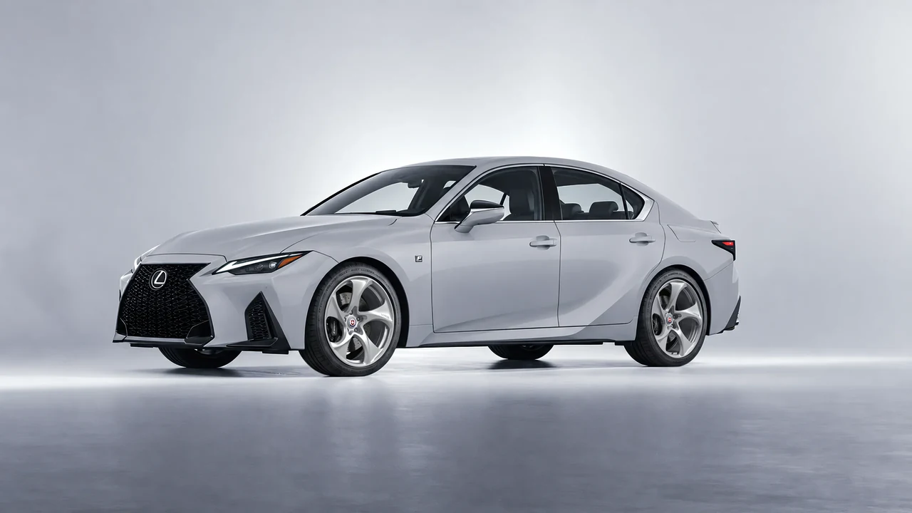 Lexus IS 350 F Sport 2021 on HRE Performance Wheels 522M forged wheels, front three-quarter view