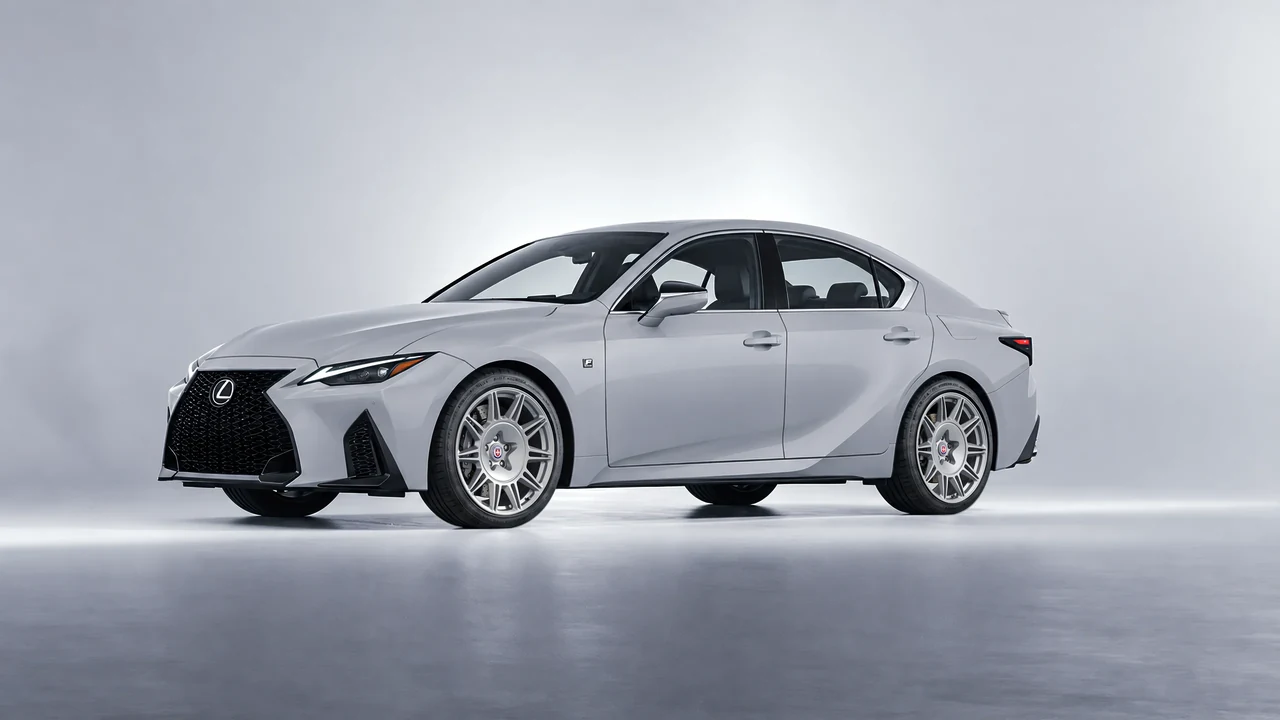 Lexus IS 350 F Sport 2021 on HRE Performance Wheels 528M forged wheels, front three-quarter view