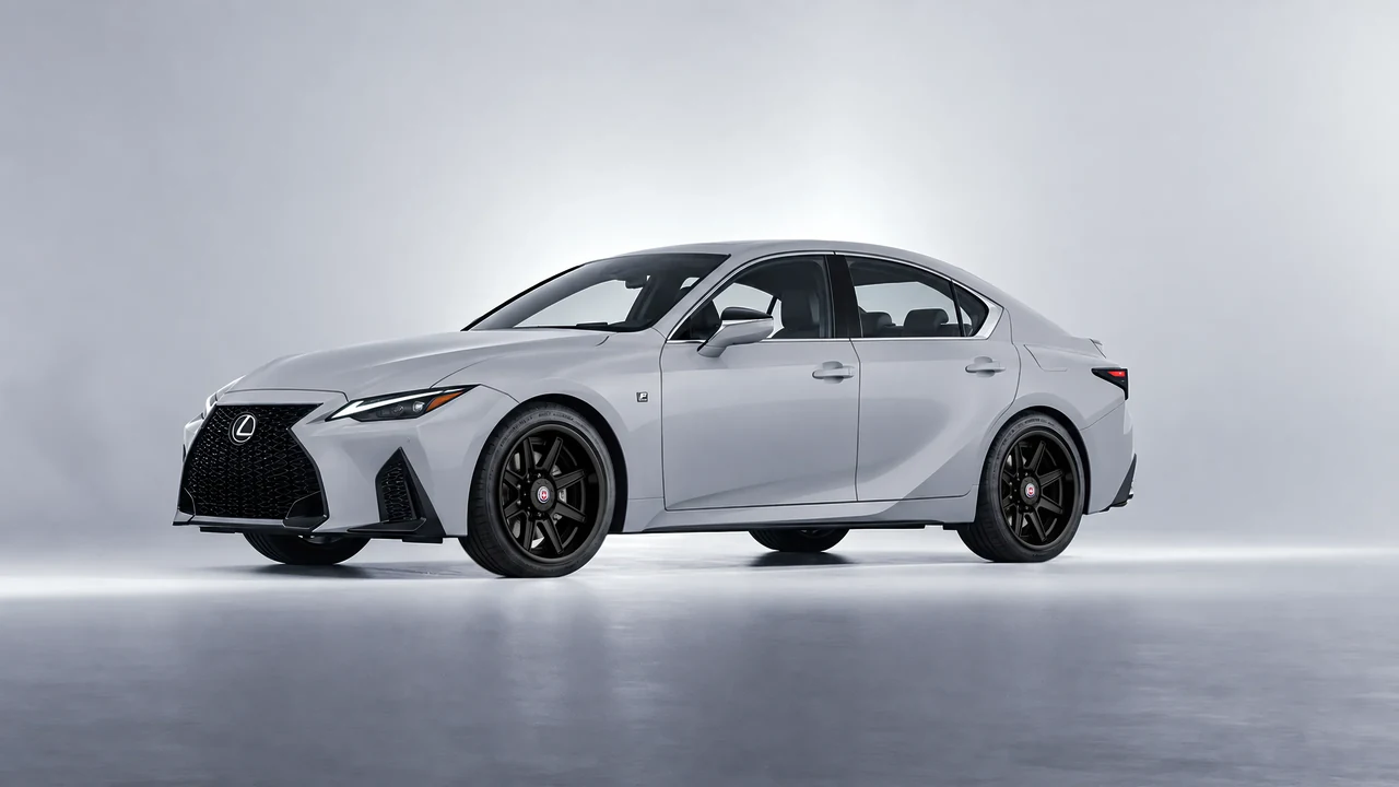 Lexus IS 350 F Sport 2021 on HRE Performance Wheels HD188H forged wheels, front three-quarter view