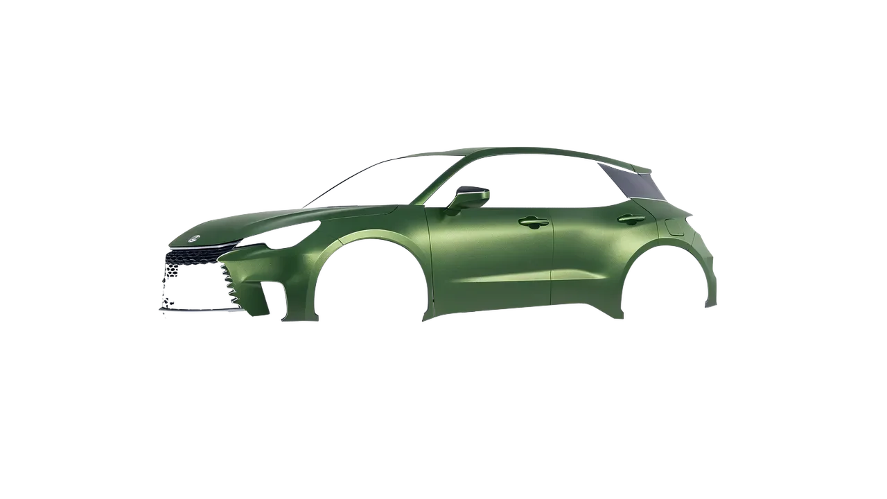 Lexus LBX 2024 wrapped in Apple Green (Avery Dennison SW900-745-M), front three-quarter view