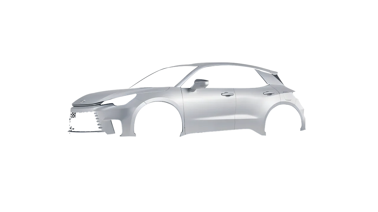 Lexus LBX 2024 wrapped in Matte Silver (3M M21), front three-quarter view