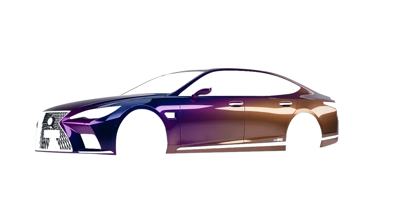 Lexus LS500H Hybrid 2022 wrapped in Gloss Flip Deep Space (3M GP278), front three-quarter view
