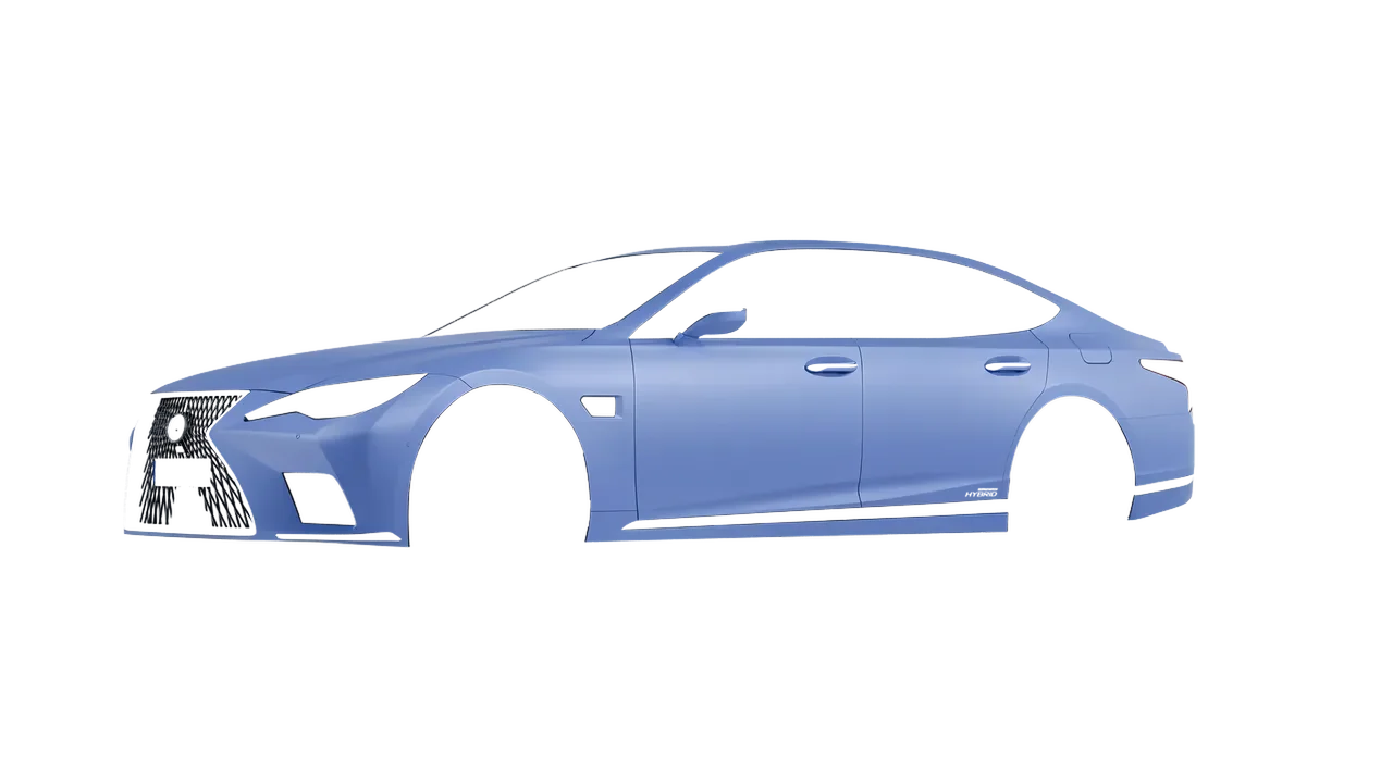 Lexus LS500H Hybrid 2022 wrapped in Dreamline Blue (Avery Dennison SW900-616-O), front three-quarter view