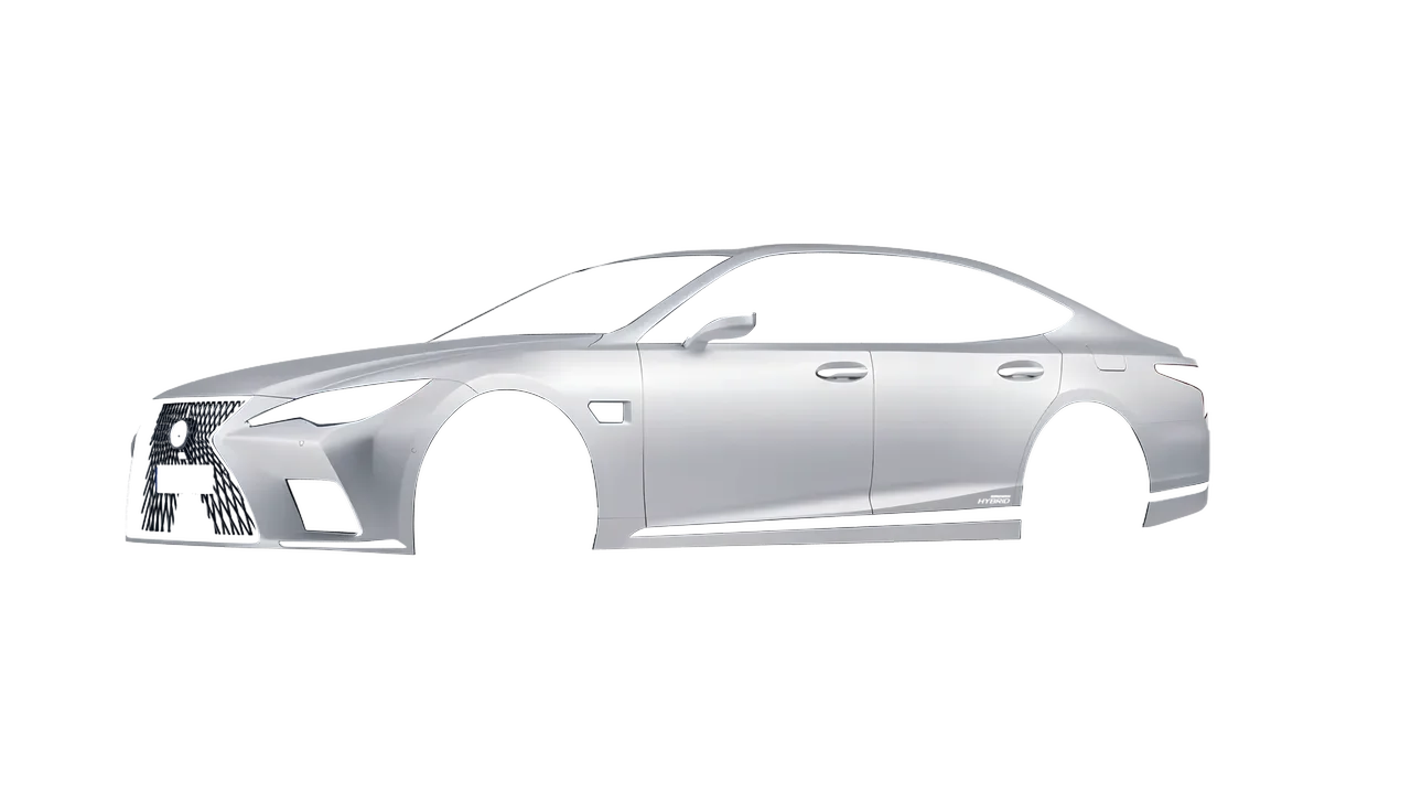 Lexus LS500H Hybrid 2022 wrapped in Matte Silver (3M M21), front three-quarter view