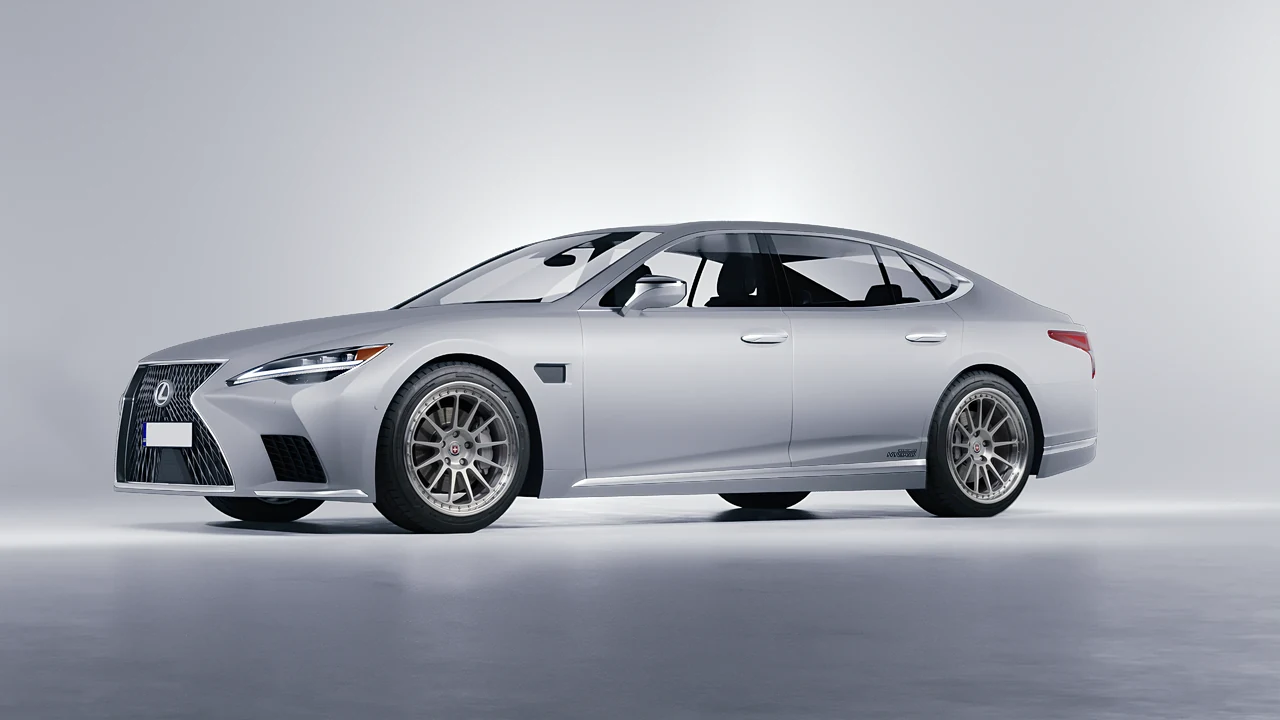Lexus LS500H Hybrid 2022 on HRE Performance Wheels 303 forged wheels, front three-quarter view