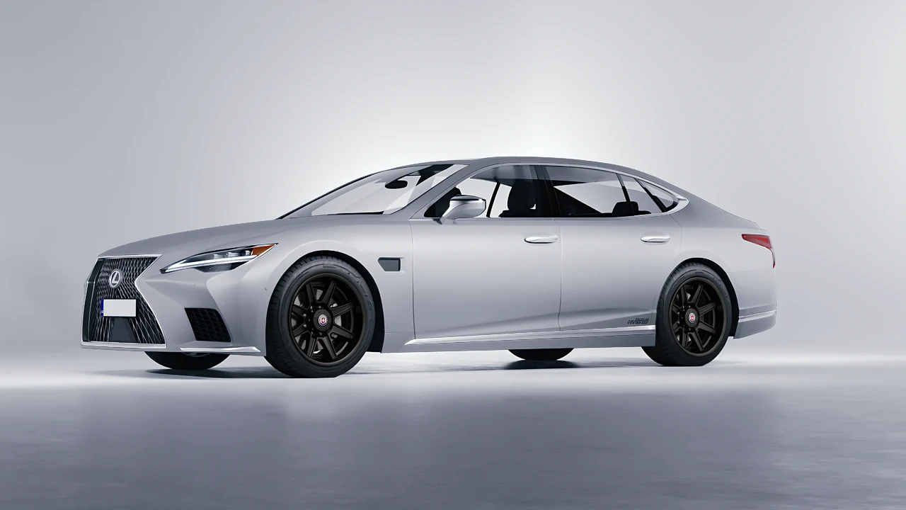 Lexus LS500H Hybrid 2022 on HRE Performance Wheels HD188H forged wheels, front three-quarter view