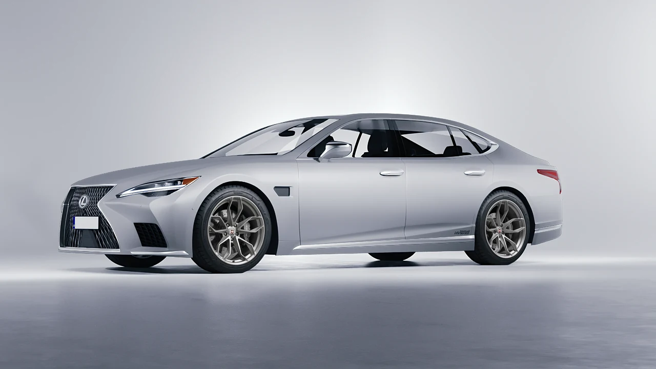 Lexus LS500H Hybrid 2022 on HRE Performance Wheels P201 forged wheels, front three-quarter view