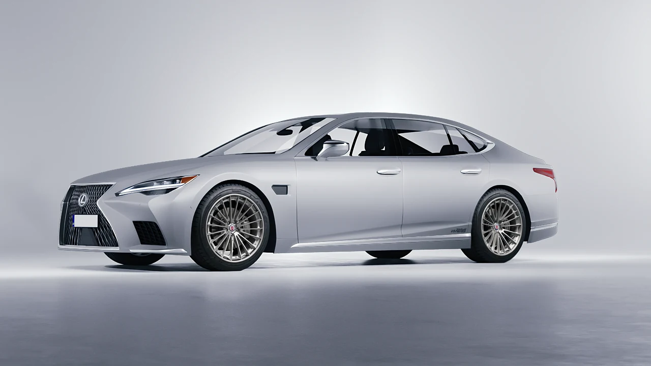 Lexus LS500H Hybrid 2022 on HRE Performance Wheels S209 forged wheels, front three-quarter view