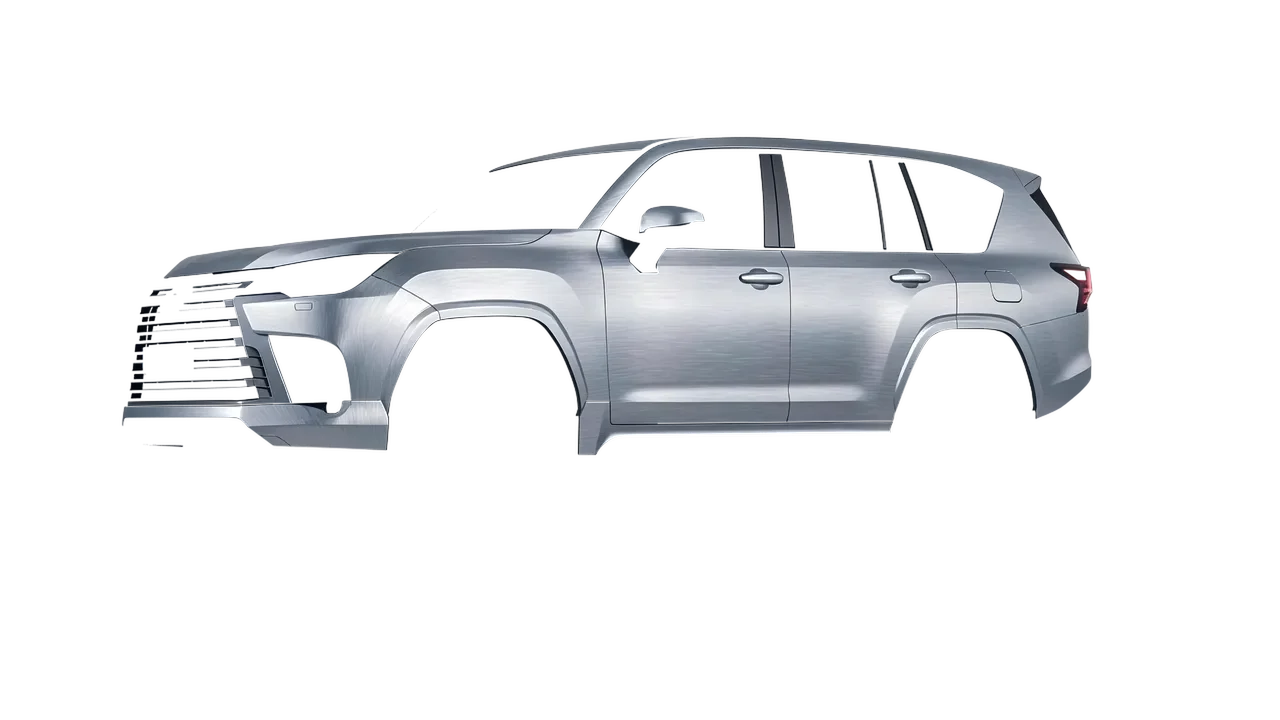 Lexus LX600 2022 wrapped in Brushed Aluminum (Avery Dennison SW900-812-X), front three-quarter view