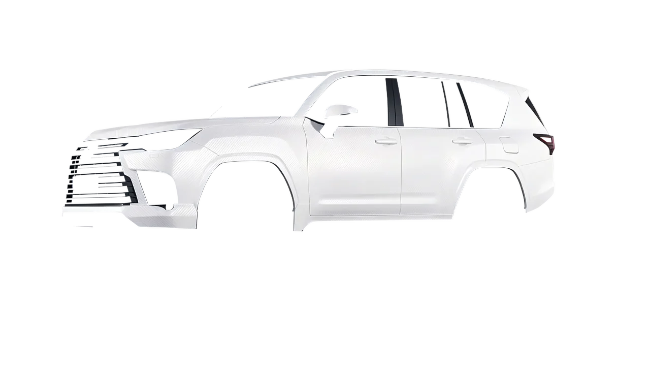 Lexus LX600 2022 wrapped in Carbon Fiber White (Avery Dennison SW900-115-X), front three-quarter view
