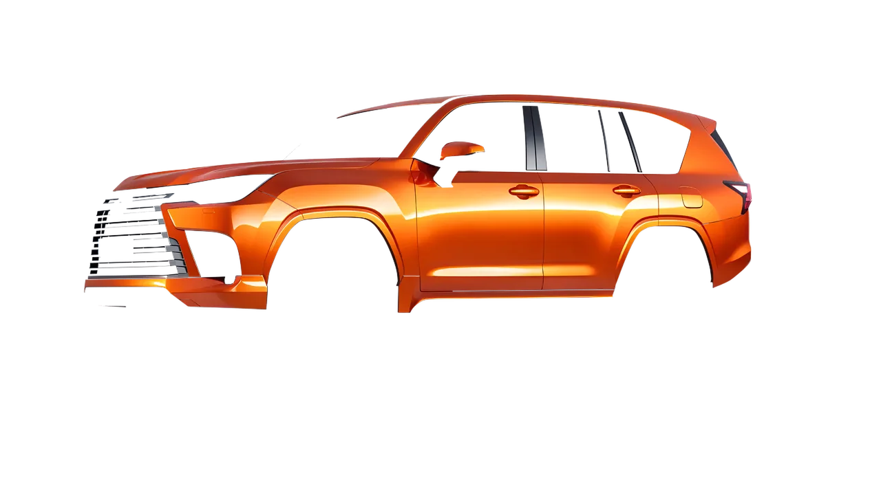 Lexus LX600 2022 wrapped in Fiery Orange (3M G364), front three-quarter view