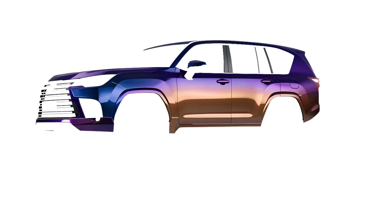 Lexus LX600 2022 wrapped in Gloss Flip Deep Space (3M GP278), front three-quarter view