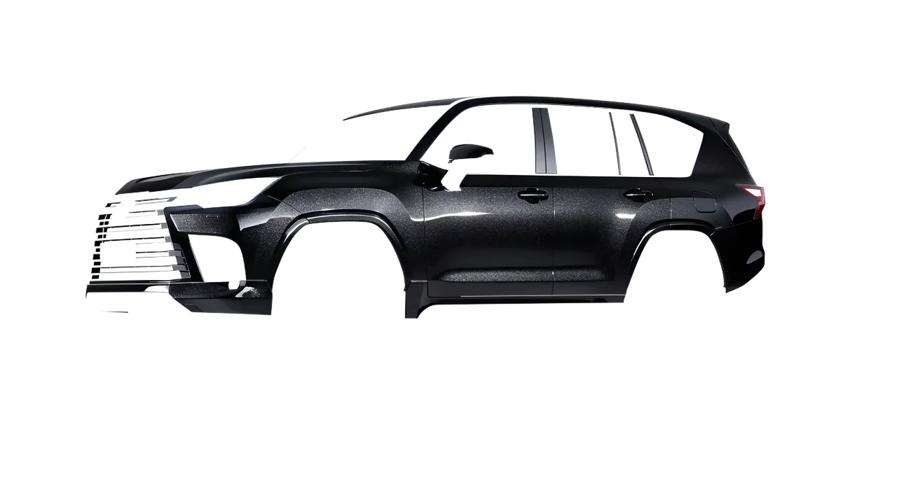 Lexus LX600 2022 wrapped in Mystery Black (Avery Dennison SW900-184-M), front three-quarter view