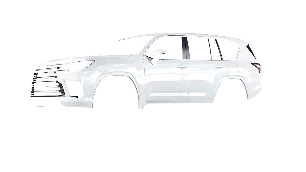 Lexus LX600 2022 wrapped in Gloss White (3M G10), front three-quarter view