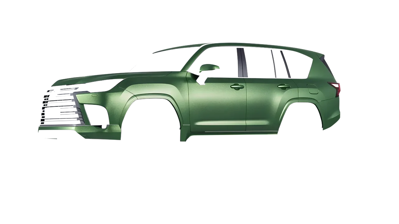 Lexus LX600 2022 wrapped in Apple Green (Avery Dennison SW900-745-M), front three-quarter view