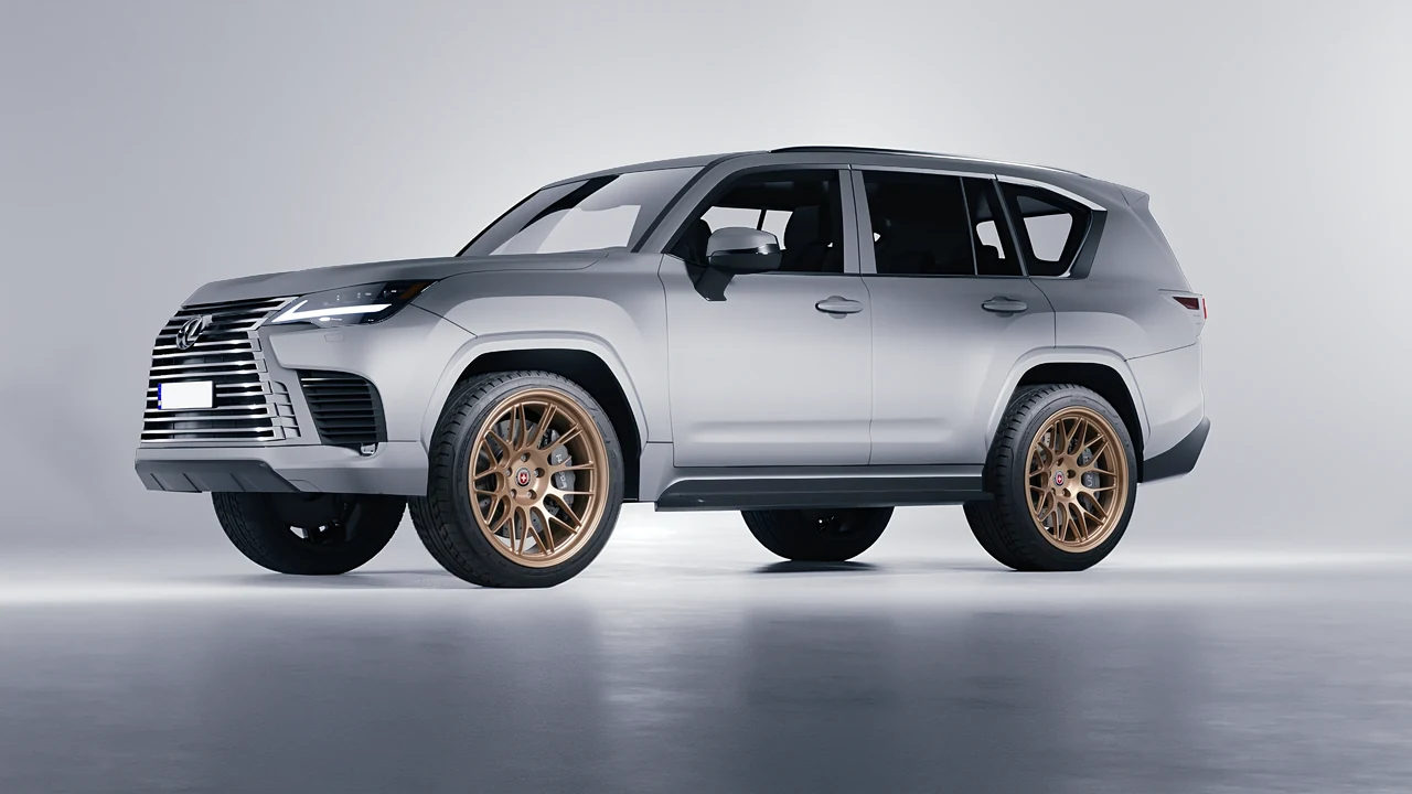Lexus LX600 2022 on HRE Performance Wheels 300-GTS forged wheels, front three-quarter view