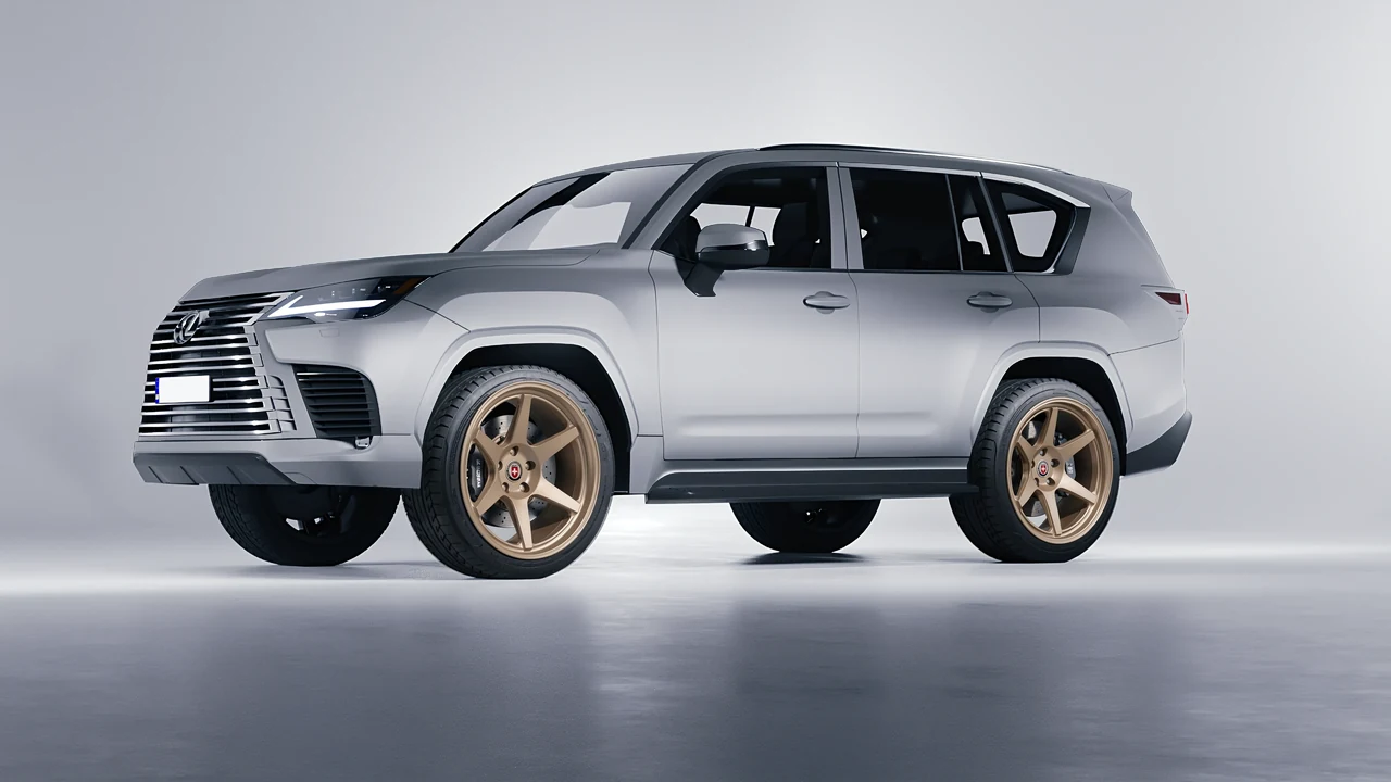 Lexus LX600 2022 on HRE Performance Wheels 306-GTS forged wheels, front three-quarter view