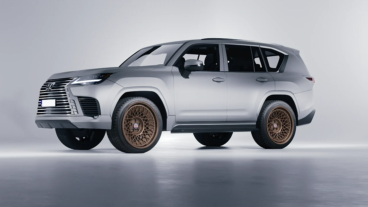 Lexus LX600 2022 on HRE Performance Wheels 501-GTM forged wheels, front three-quarter view